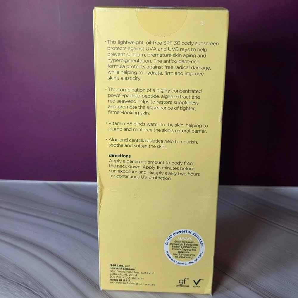 M-61 Hydraboost‎ Body Sunscreen Unisex 5.07oz SPF 30 Peptide Algae Extract New